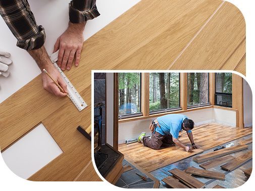 wooden flooring installation in room