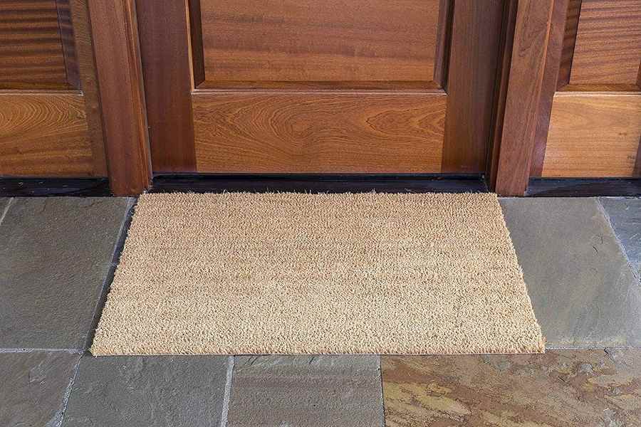 coir mat in front of door