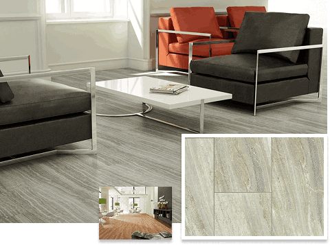 luxury vinyl tiles installed in a modern living space