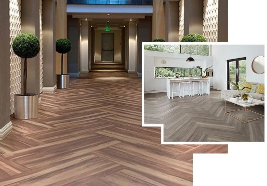 Polyflor Affinity Smoked Walnut luxury vinyl tile flooring .
