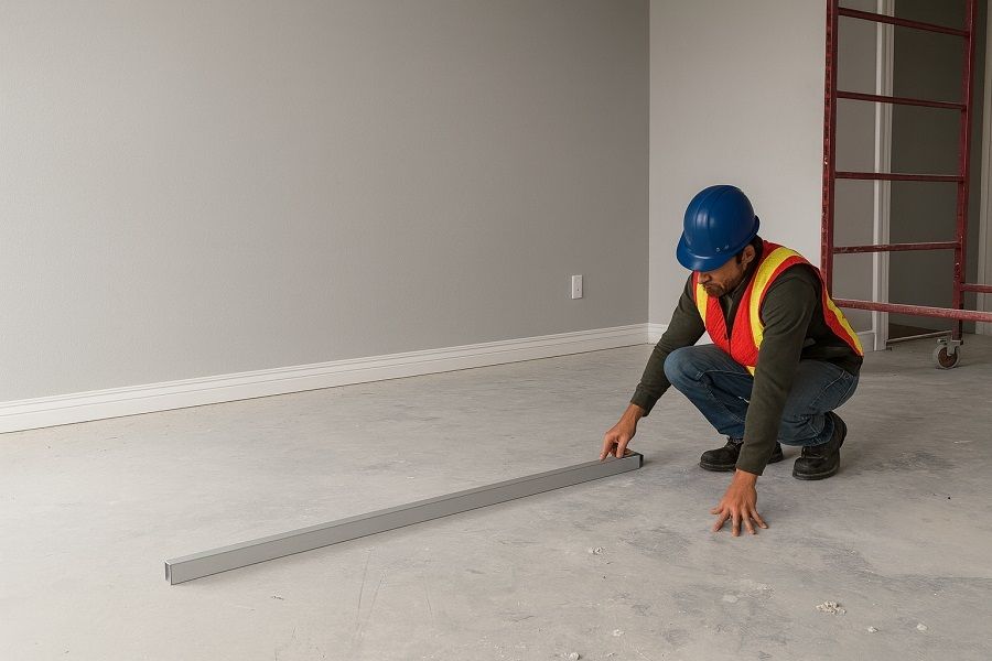 A man checking the floor