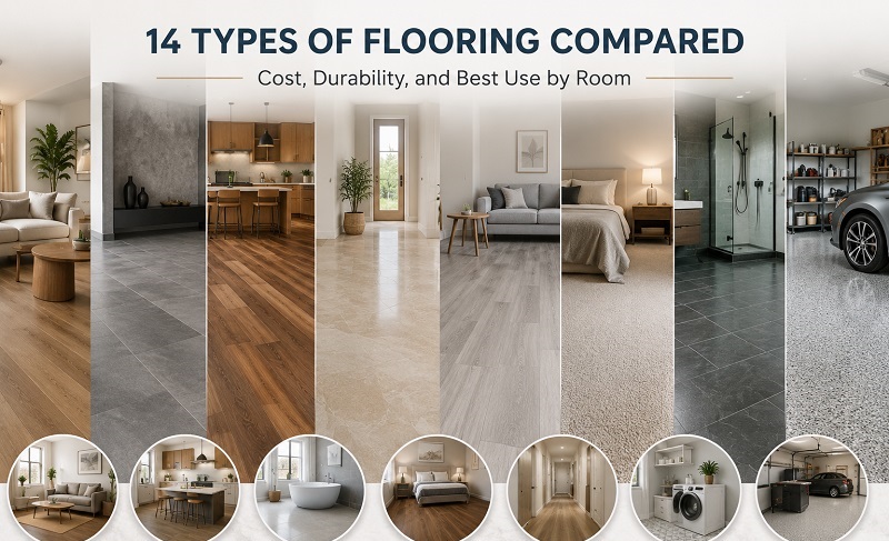 Different types of flooring