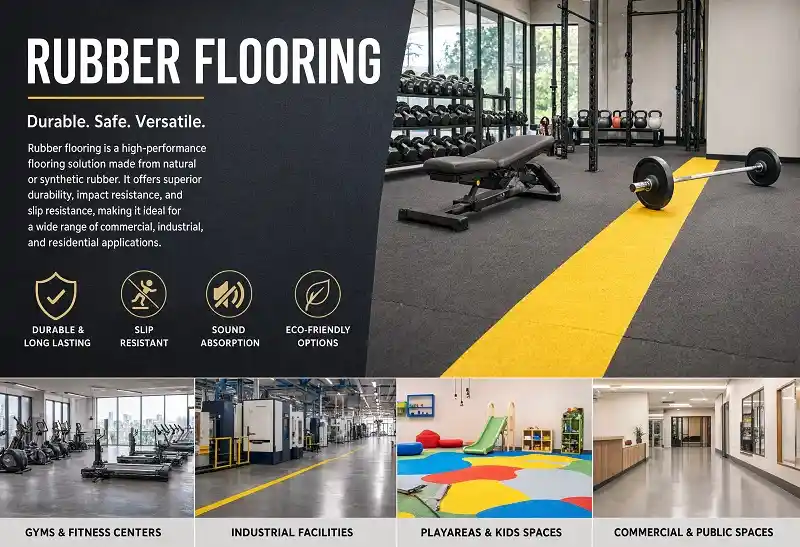 Rubber flooring for different places