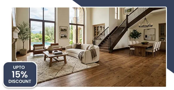 wooden flooring installed in big villa